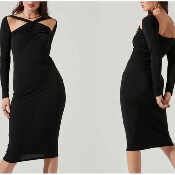 ASTR The Label Long Sleeve Cut-out Bodycon Dress - Picture 2 of 4